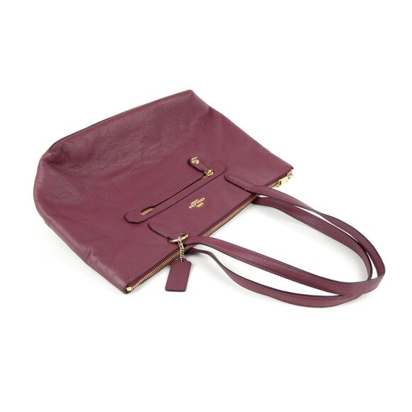 Coach Taylor Wine Leather Shoulder Bag 38312 - Picture 5 of 13